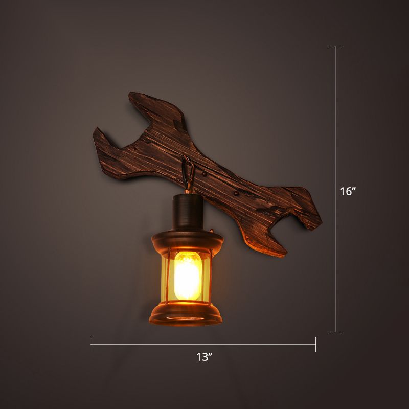 Nautical Geometrical Wall Lamp Wooden Wall Mount Lighting Fixture for Living Room