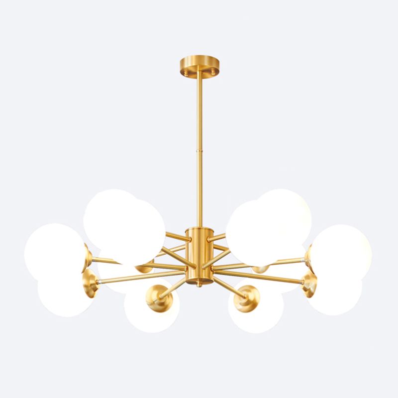 Globe Chandelier Light Fixtures Multi-Head Gold Hanging Pendant Lamps for Living Room