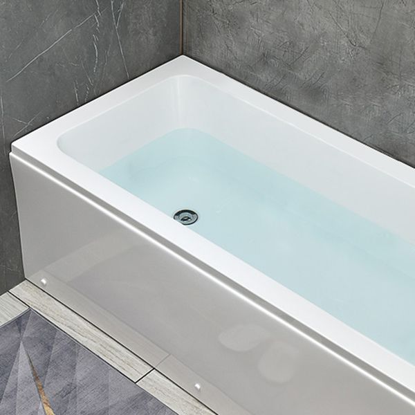 Flat Bottom Soaking Bathtub Antique Finish Rectangular Modern Tub