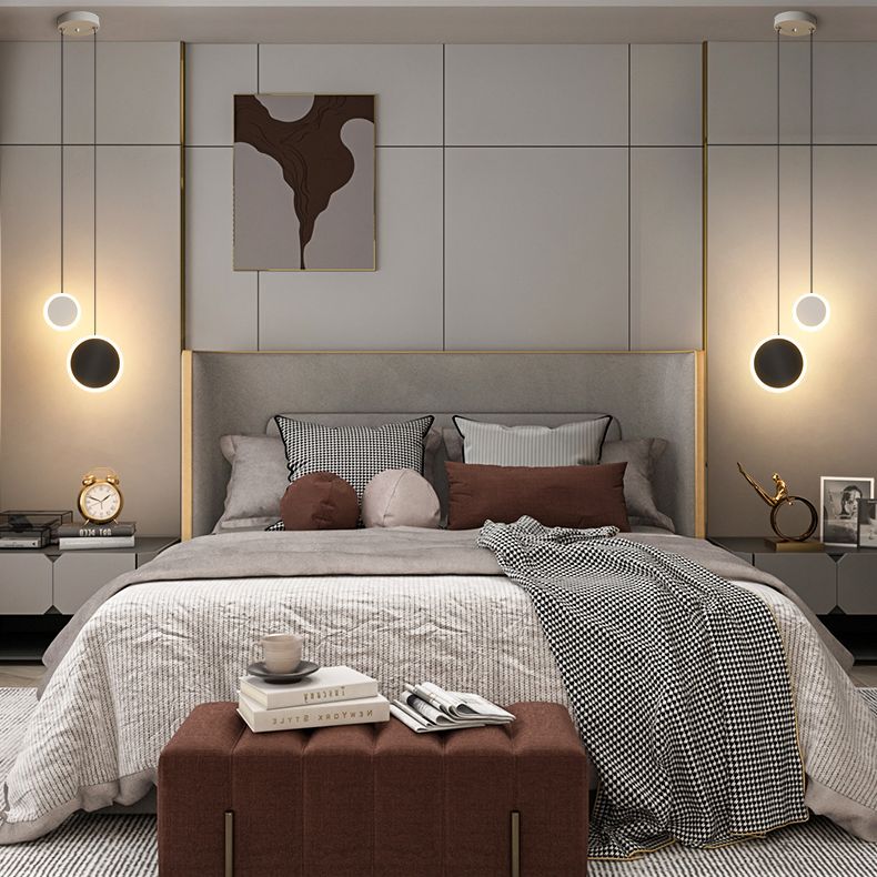 Aluminium 2-Light Circle Pendant Light Modern Modern Down Lighting pour la chambre