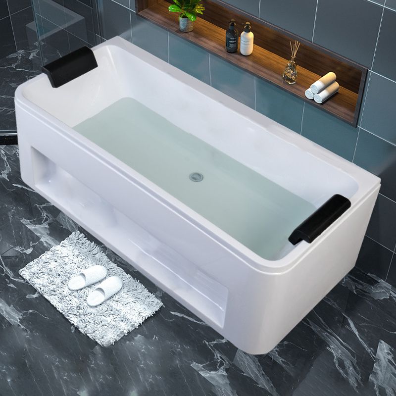 Freestanding Rectangular Bathtub Modern Acrylic Center-Front Drain Placement Tub