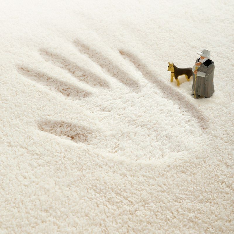 Contemporary Living Room Carpet Apricot Polyster Rug Stain Resistant Area Rug