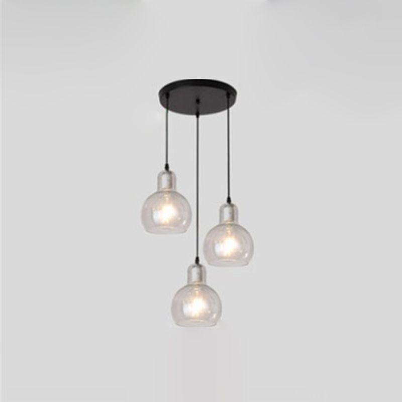 Pendre simple Light Modern Style Hanging Lightture avec une teinte en verre pour le salon