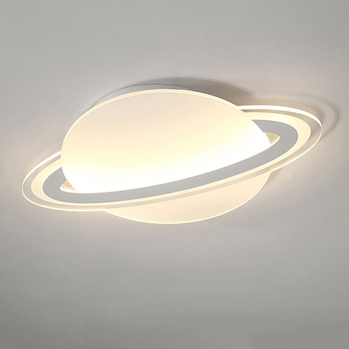 Nordic Acrylic Flush Mount Light Fixture White Saturn LED Flush Mount Spotlight for Kids Bedroom