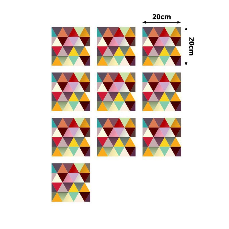 Peel and Paste Triangle Wallpaper Panel PVC Modernist Wall Decor for Bedroom (10 Pcs)