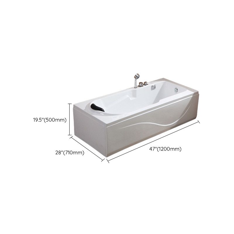 Modern White Acrylic Bathtub Rectangle Freestand Soaking Bathtub with Drain Bath Tub