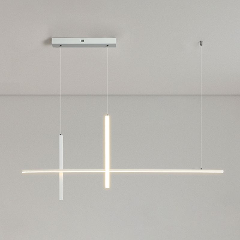 Modern Style LED Pendant Light Long Strip Island Light for Dining Room