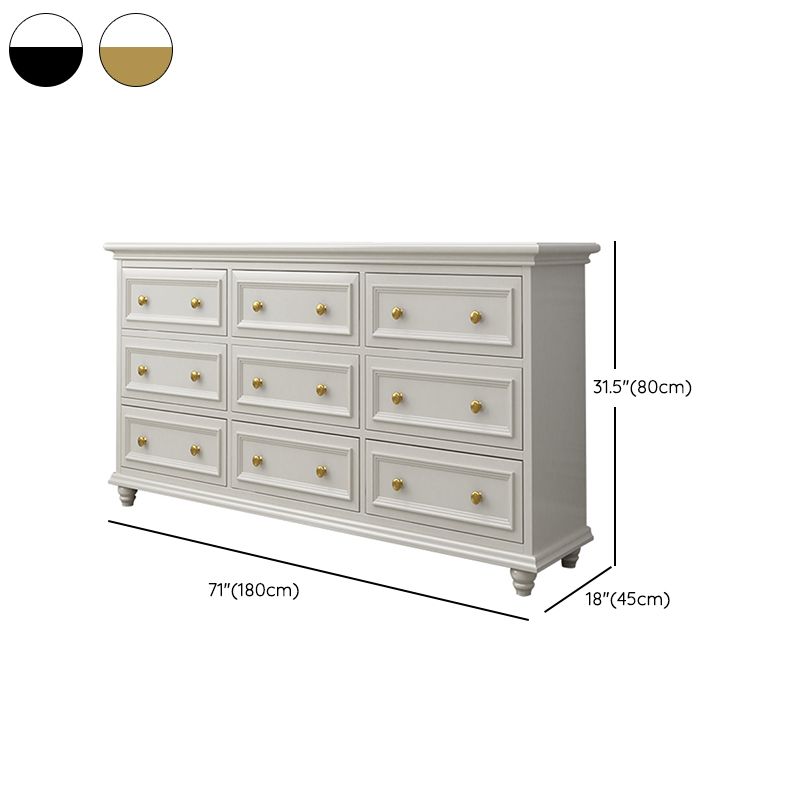 Traditional Storage Chest Solid Wood White Dresser , 23.33-inch Width