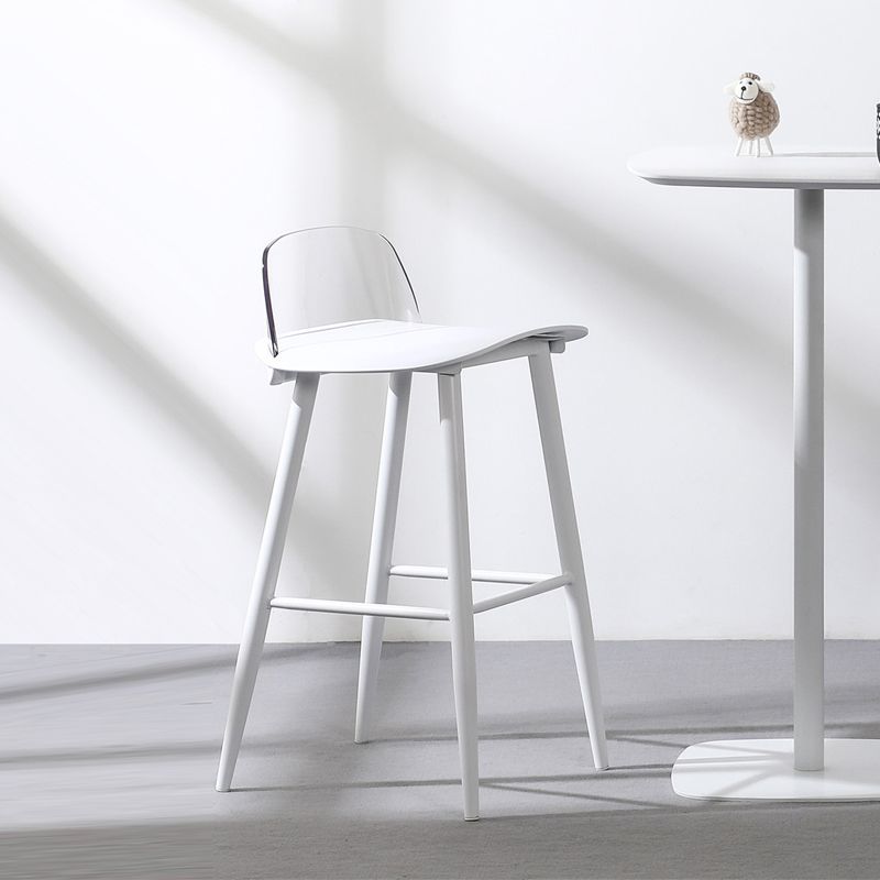 Scandinavian Style Acrylic Bar stool with Square Seat Counter Stool for Kitchen Bar