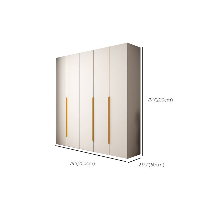 Modern Hinged Wardrobe Closet White Engineered Wood Wardrobe Armoire