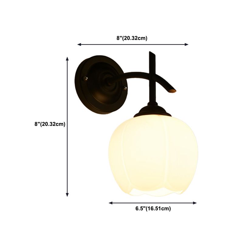 Industrial Style Wall Sconce Grass 1 Light Sconces in Black for Living Room