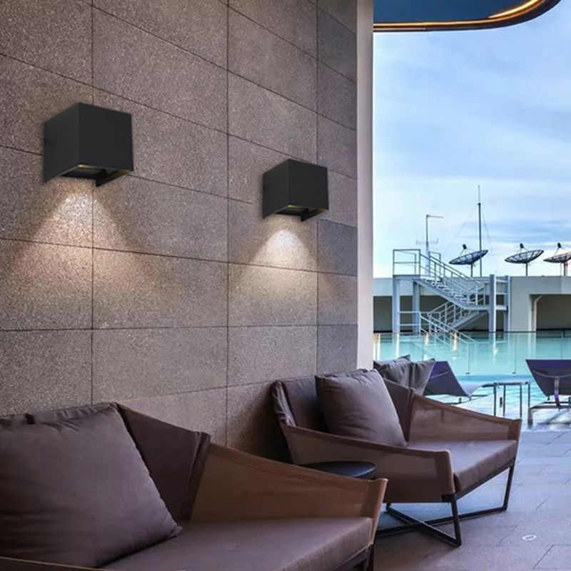 Quadratische Leuchtenleuchte moderne LED -LED -Wandbeleuchtung im Freien