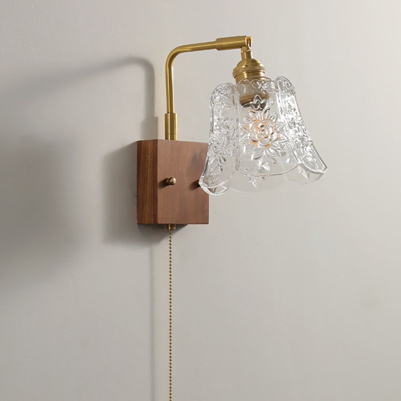 Modern Wood Curving Wall Sconce Geometric Shape Wall Light for Living Room