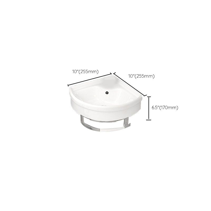 Bathroom Sink White Ceramic Wall-mounted Mirror Faucet Anti-spill Sink