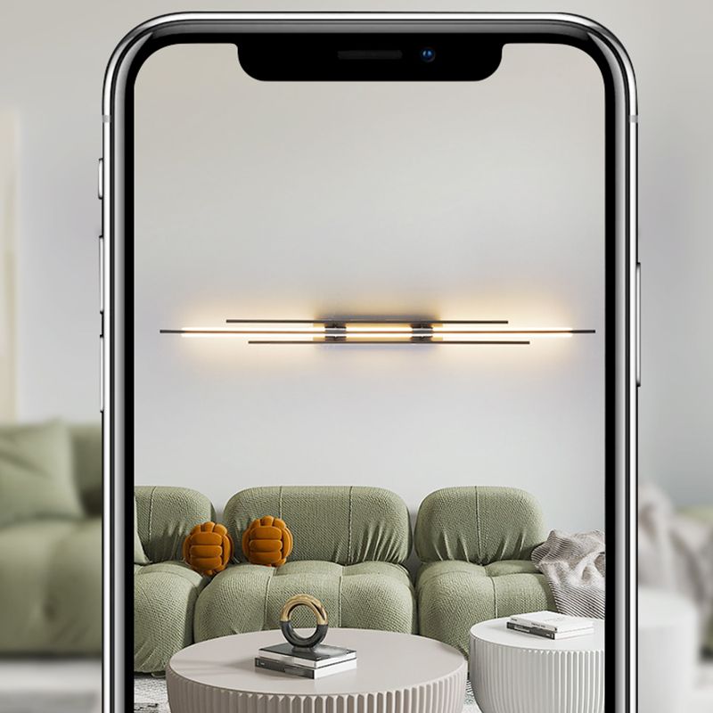 Modern Metal LED Wall Sconce Linear Shape Wall Light with Acrylic Shade for Bedroom