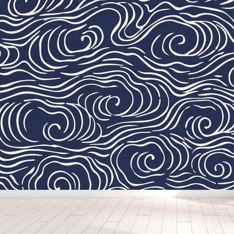 Flying Moire Print Mural Decal Guest Room Sky Scenery Wall Covering, Personalized