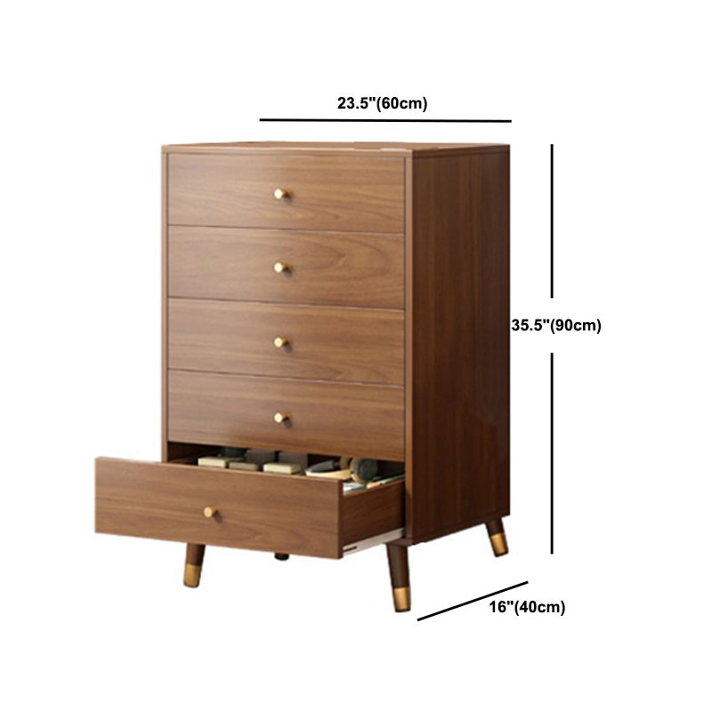 29.52'"/35.43" Tall Brown Wooden Chest, Rectangle Accent Chest with Drawers
