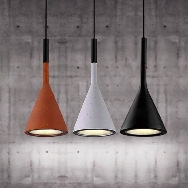 Modern Cone Pendant Light Kit Cement 1 Light Pendant Lamp