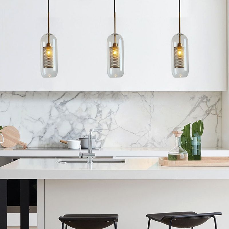 Contemporary Hanging Light Glass Shade Pendant Lighting Fixture for Sitting Room