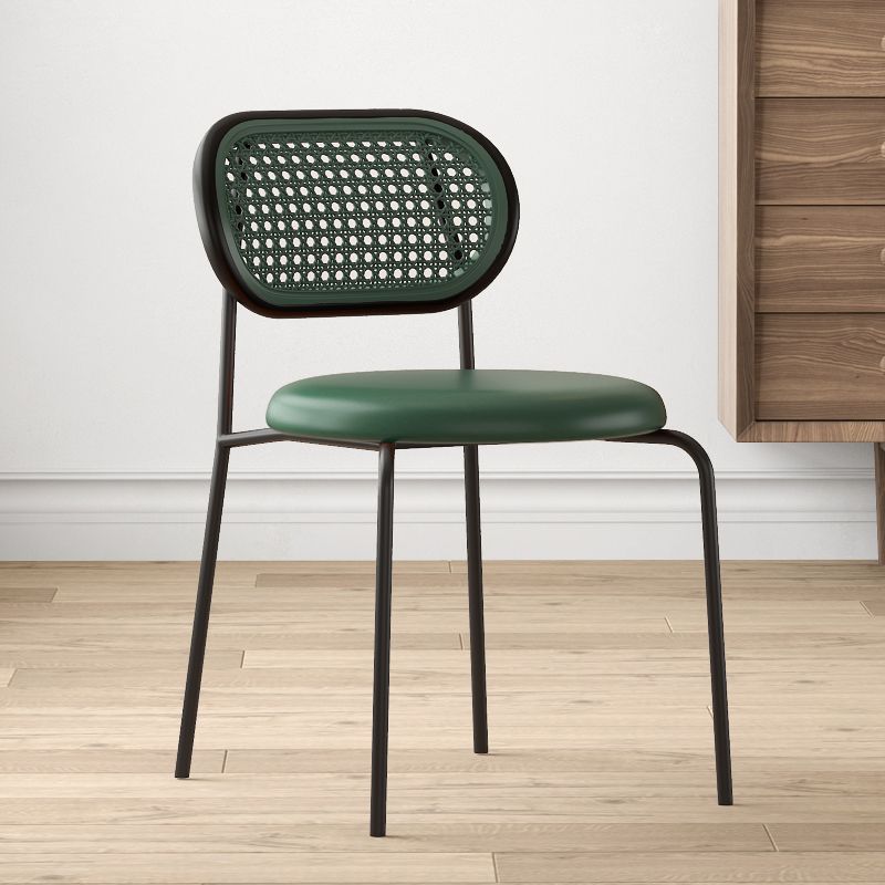 Industrial Upholstered Side Chair Open Back Armless Chair for Dining Room