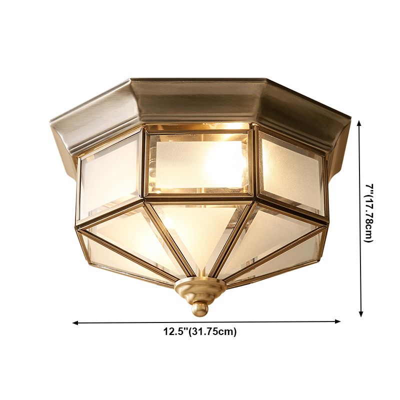 Dispositivo de fijación del techo interior de cobre de la colonia de lámparas de techo geométrico de vidrio esmerilado