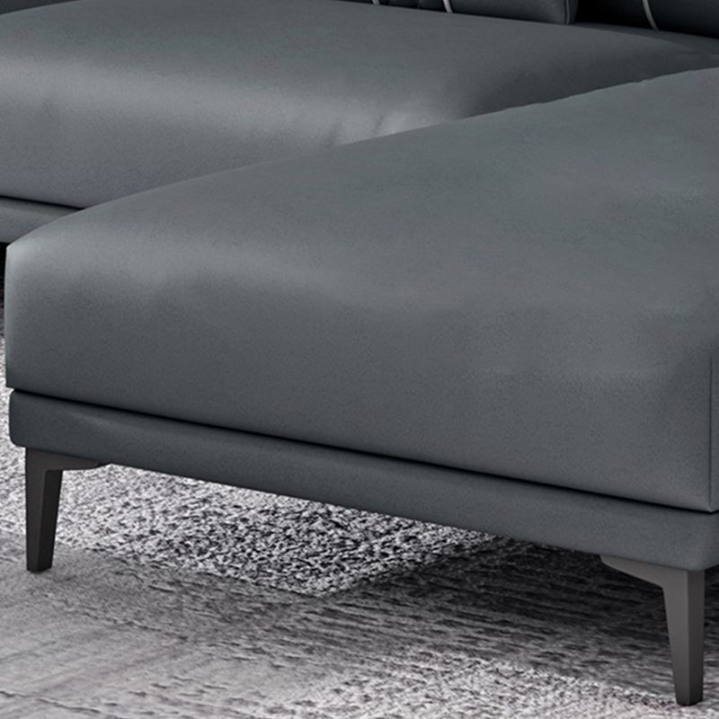 Contemporary Modular Sectional with Pillowed Back Cushions for Four People