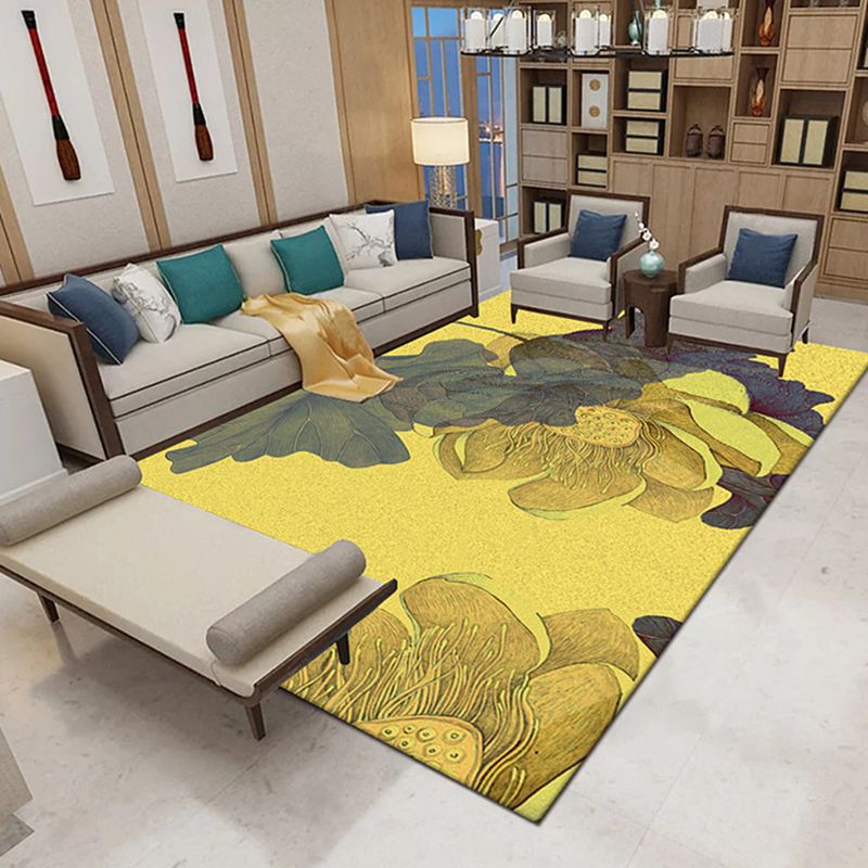 Elegant Multicolor Contemporary Carpet Polyester Floral Indoor Rug Stain Resistant Rug for Home Decor