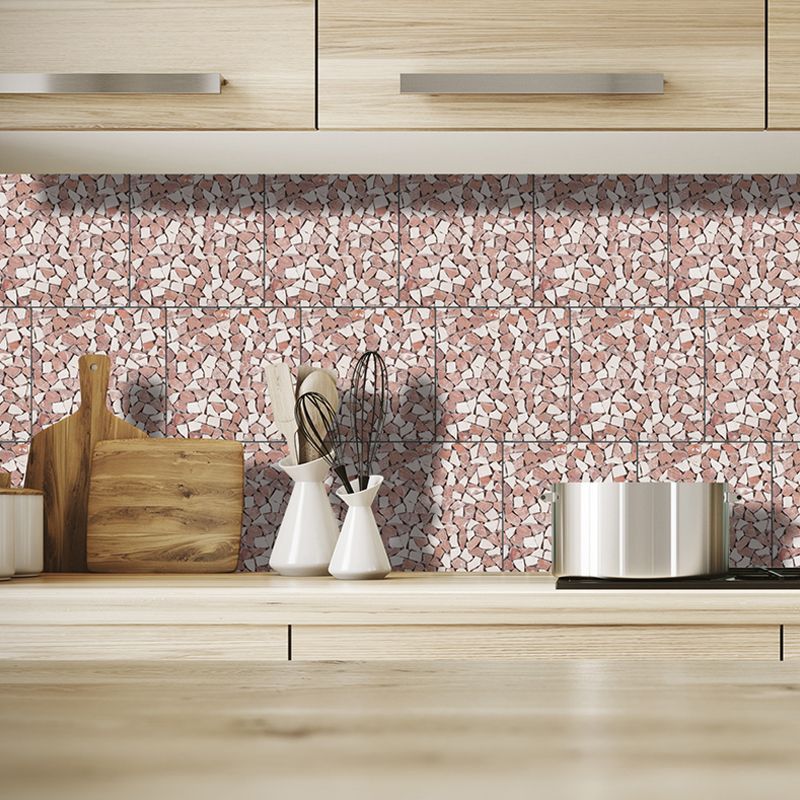 Red-White Rocks Wallpaper Panel Peel off Modern Style Kitchen Wall Decor, 11' L x 11" W