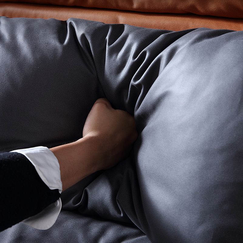 Pillow Top Arm Sectionals 26.22"High Faux Leather Cushion Back Sofa, Black