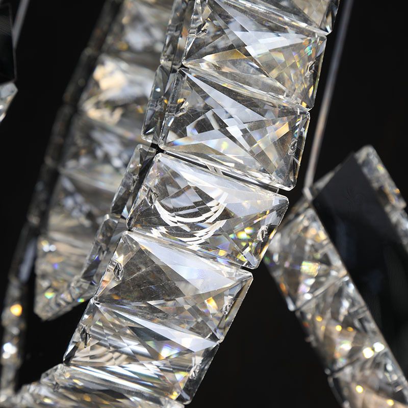 Luz de la lámpara de cristal de polígono LED Minimalista LED Black Colgante de iluminación de iluminación