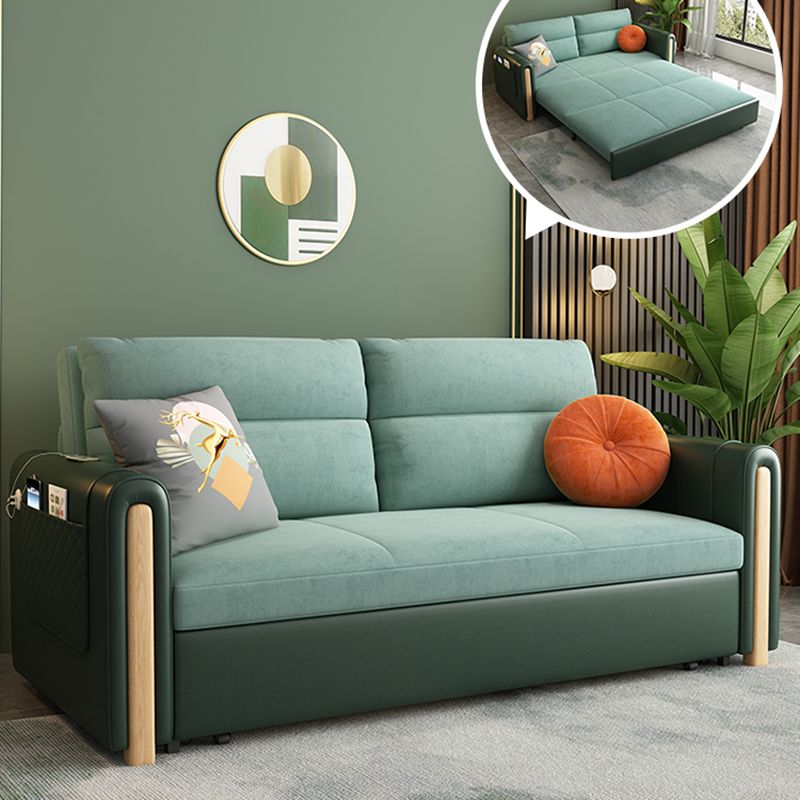 Convertible Contemporary Slipcovered Bed Sofa Couch with Pillows