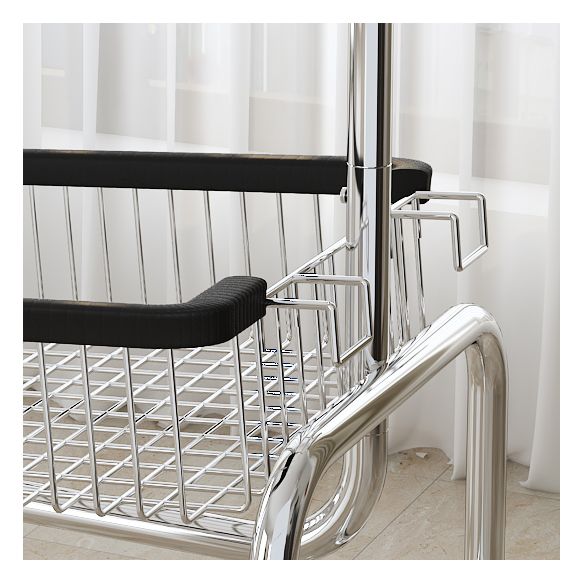 Industrial Coat Hanger Silver Metal Storage Coat Rack with Castors