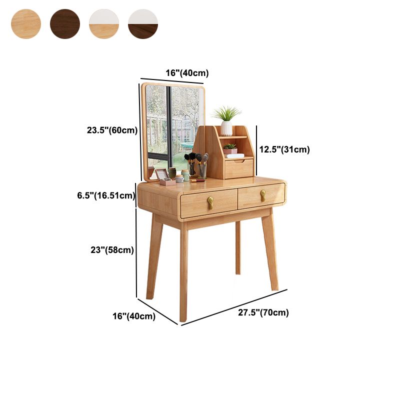 Solid Wood Make-up Vanity Scandinavian 3 Drawer Vanity Dressing Table