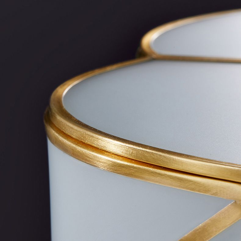 Plafonnier en verre à tambour doré, luminaire de plafond de Style Colonial pour salon