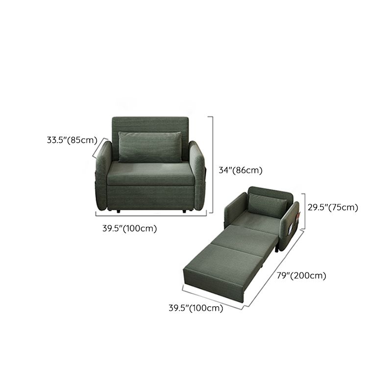 Scandinavian Pillow Back Sleeper Sofa Square Arms Futon Sofa Bed with Storage