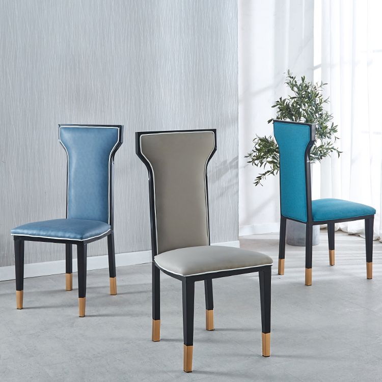 Contemporary Style Side Chair Metal Dining Room Chair for Kitchen