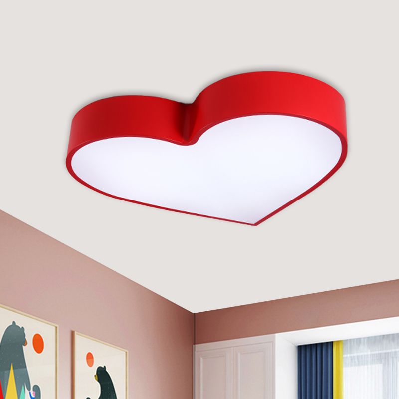 Plafonnier LED en forme de cœur aimant en acrylique, luminaire de plafond minimaliste en rouge/rose/bleu pour salon