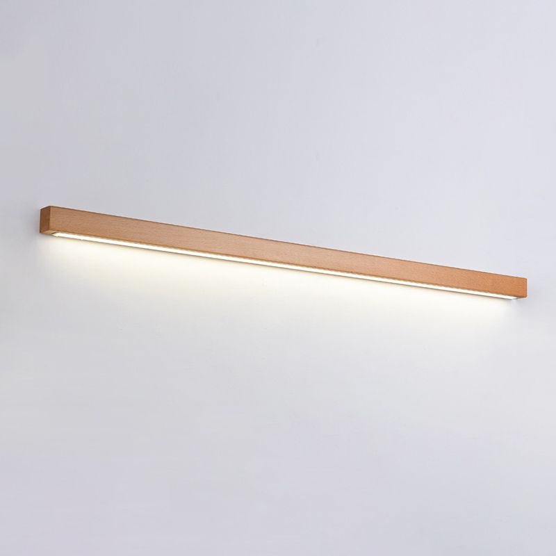 1 Light Linear Wall Sconce Lights Minimalist Wood Wall Mounted Lamp