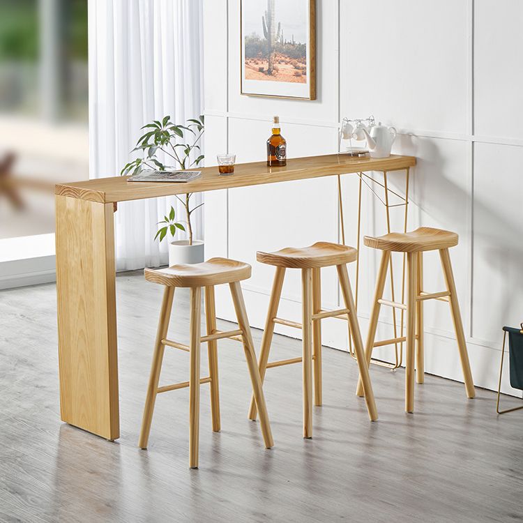 Rectangle Solid Wood Counter Set 1/2/3 Pieces Glam Counter Height Set in Natural