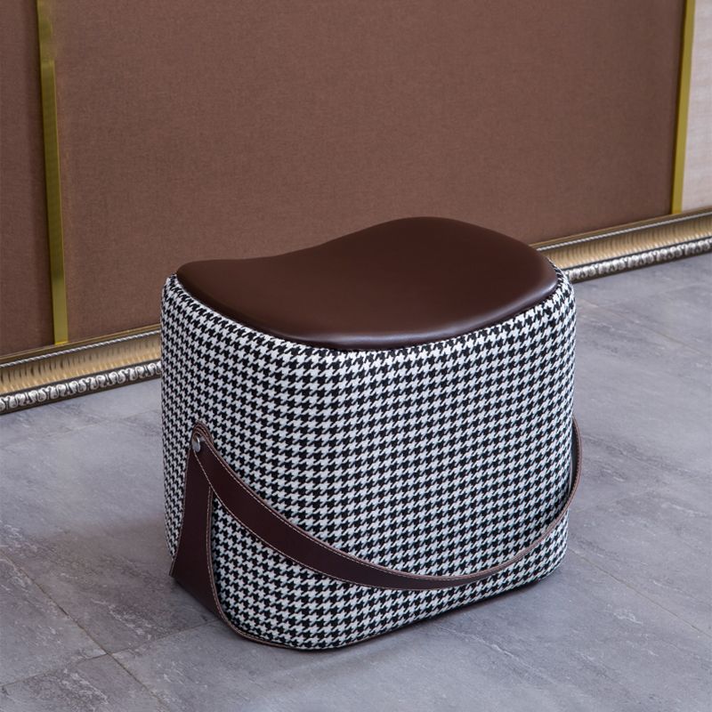 Contemporary Faux Leather Upholstered Ottoman Rectangle Shape Standard