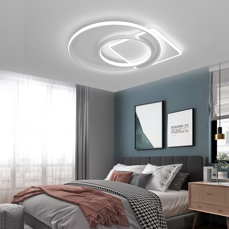 Lámpara de techo moderna geométrica con luz empotrada LED para sala de estar de hierro forjado