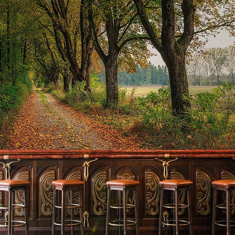 Photographic Summer Forest Mural Mildew Resistant Wall Decor for House Interior