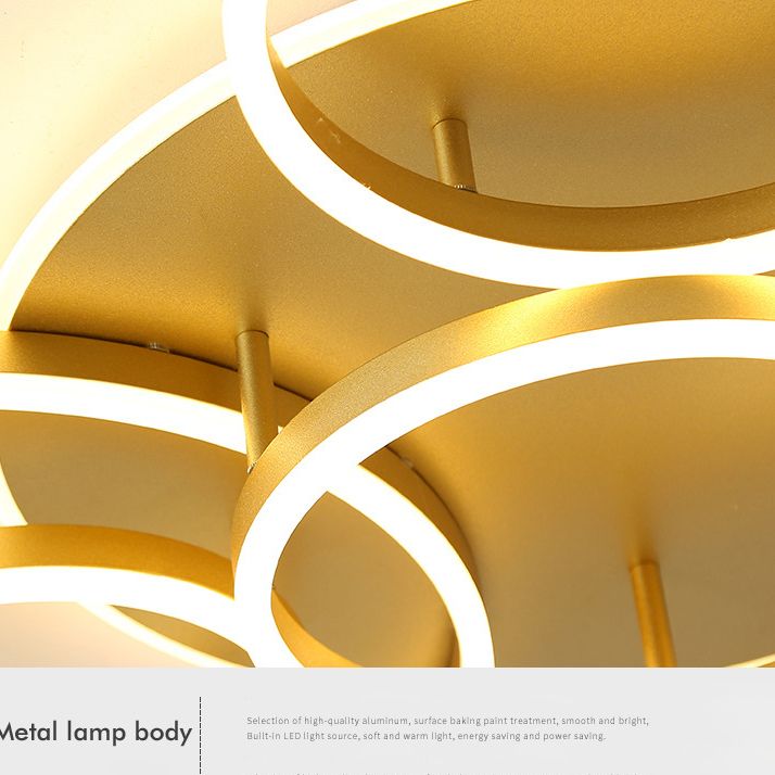 Intersecting Circles Multi-Lights LED Ceiling Light Modern Style Simplicity Flush-mount Lighting Fixture for Living Room