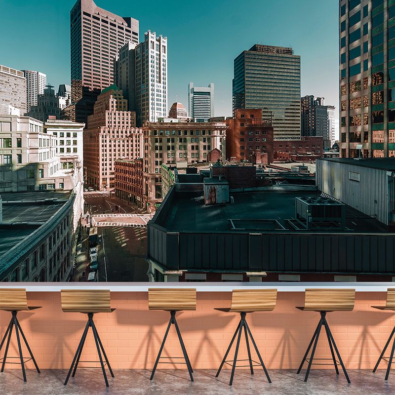 Photography Horizontal City Wall Mural Decal Moisture Resistant for Home Decor