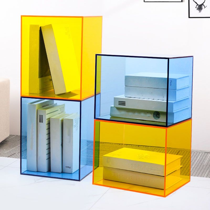 Modern Style Closed Back Bookshelf Vertical Acrylic Bookcase for Office