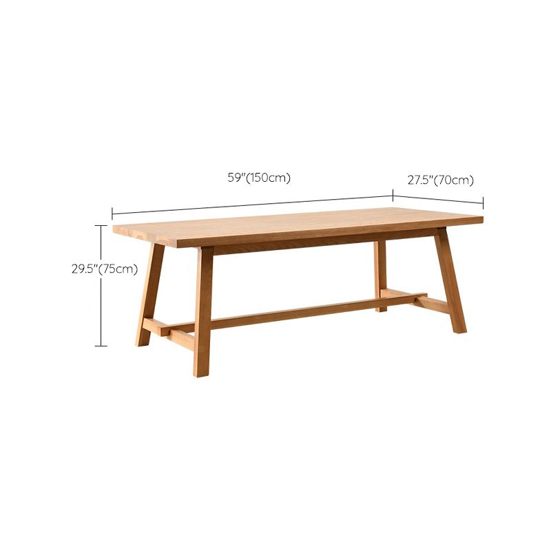 Rectangle Trestle Base Dining Table Medieval Modern Style Pine Wood Table for Kitchen