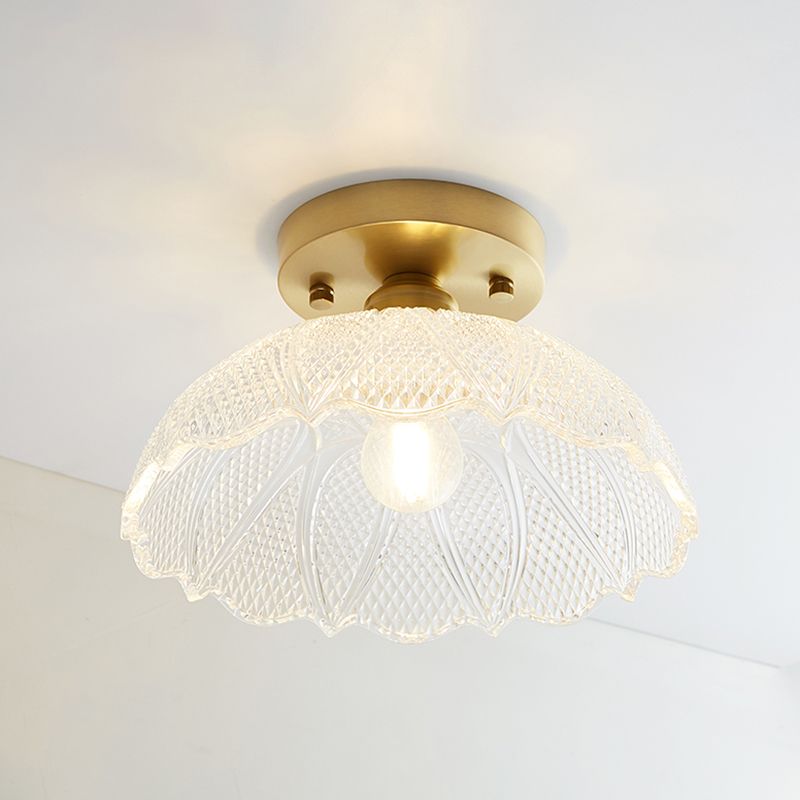 Messing Schaduwrijke Kleine Flushmount Verlichting Landelijke Enkele Badkamer Semi Flush Plafond Licht