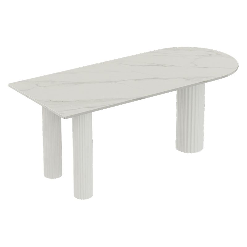 Modern Style White Dining Table Sintered Stone Table for Kitchen