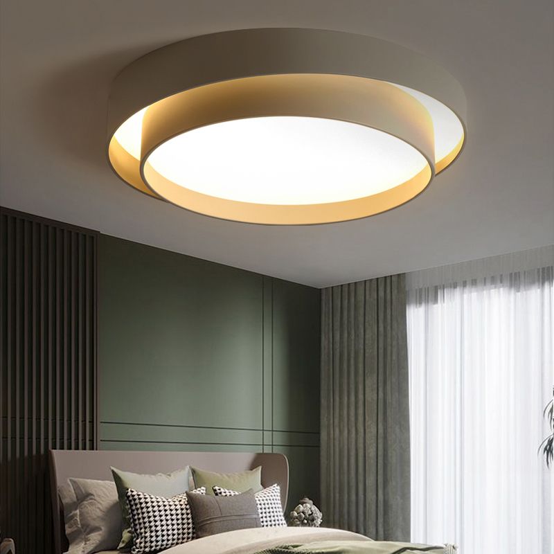 Metal 2-Layer Flush Mount Ceiling Light Fixture Nordic LED Flushmount Lighting for Bedroom