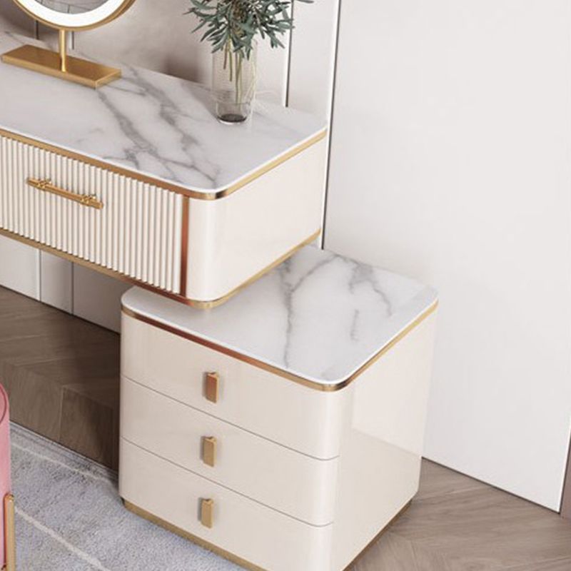 Glam 17.71" Wide Vanity Set Stone Dressing Table with Drawer